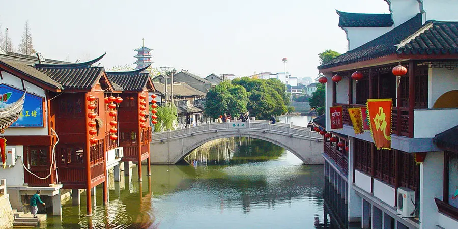 Antique buildings, river and bridges make the small town so charming.